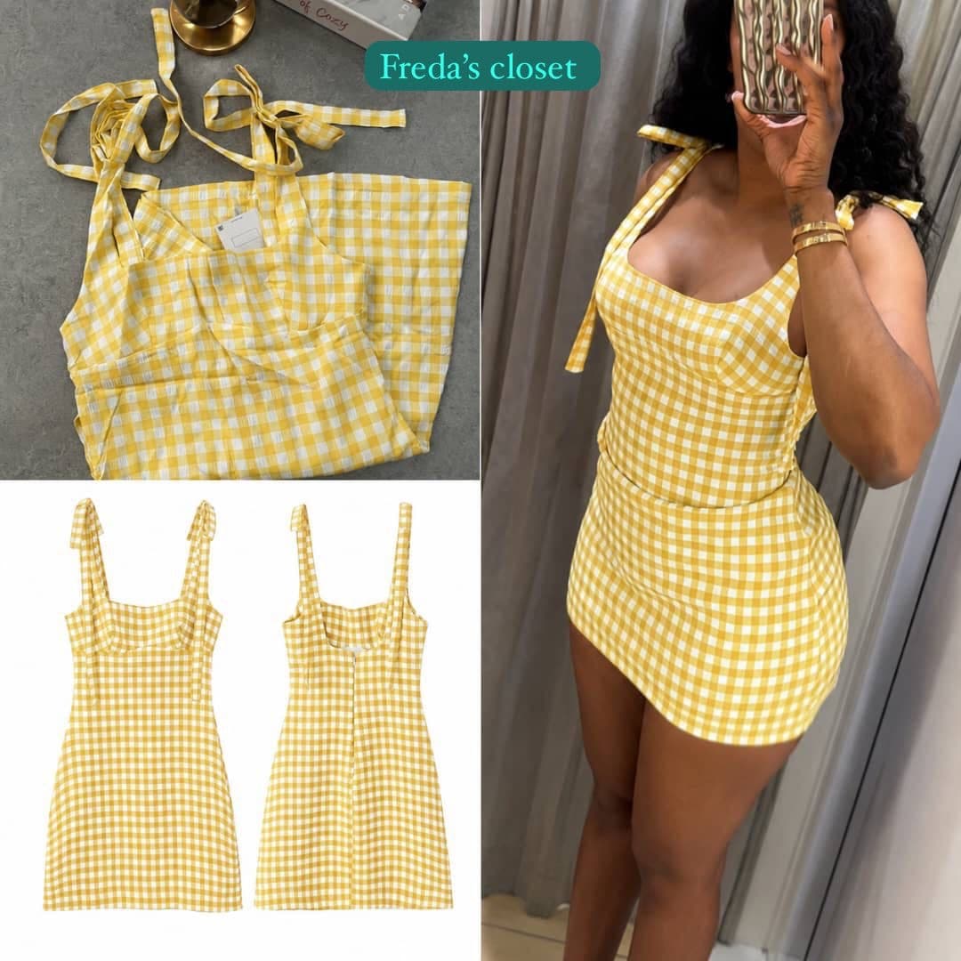 Yellow checkered dress
